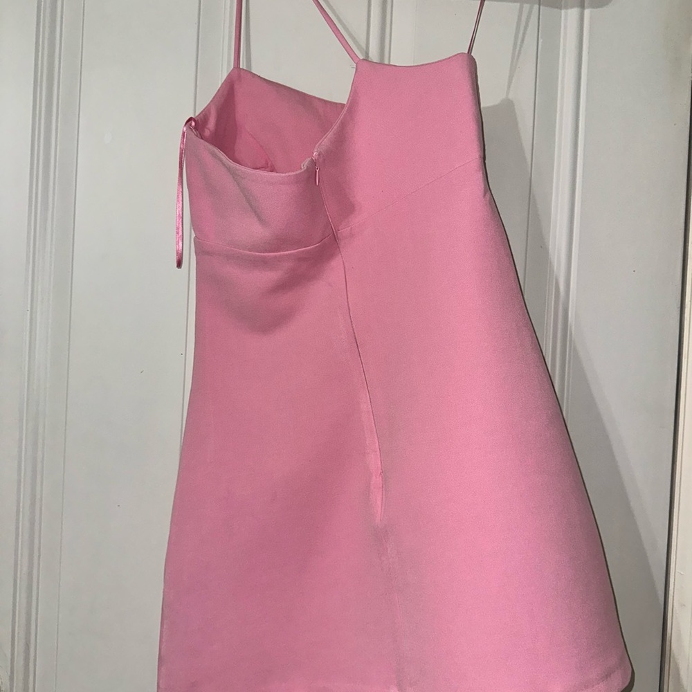 Pink One-Shoulder Dress - Picture 4 of 6
